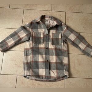NWT H&M Neutral Toned Recycled Flannel Polyester Jacket